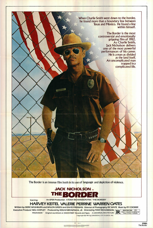 the border 1982 one sheet poster folded