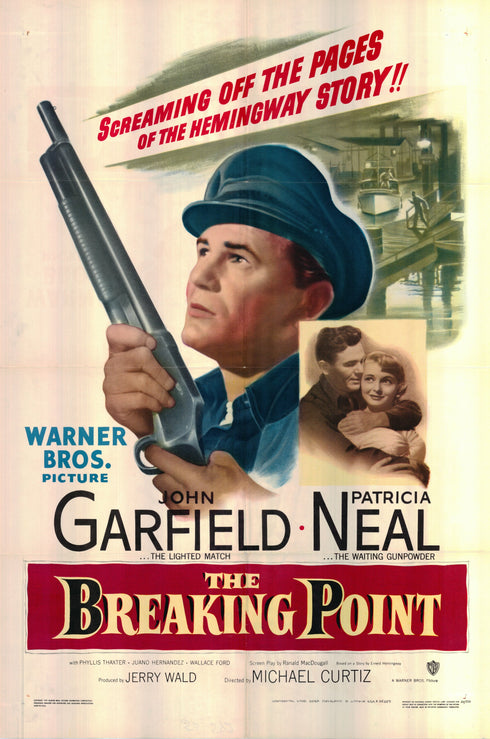 the breaking point 1950 one sheet poster folded