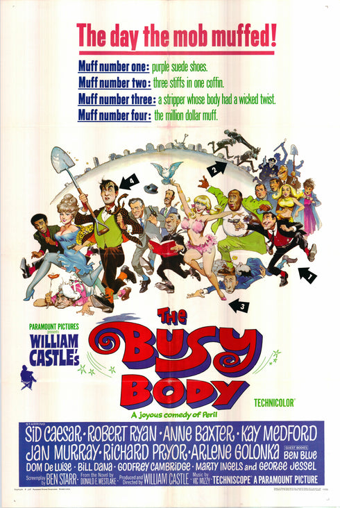 the busy body 1967 one sheet poster folded