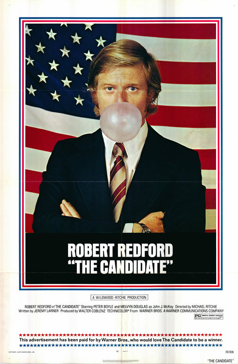 the candidate 1972 one sheet poster folded