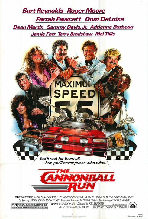 the cannonball run 1981 one sheet poster folded