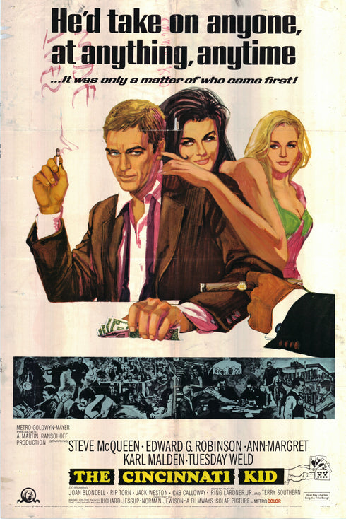 the cincinnati kid 1965 one sheet poster folded