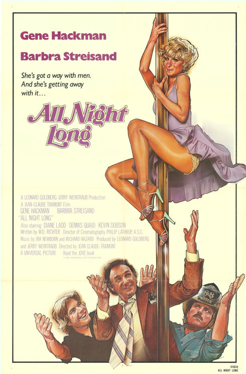 all night long 1981 one sheet poster folded