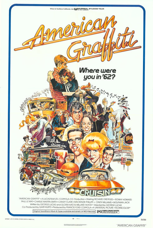 american graffiti 1973 one sheet poster folded