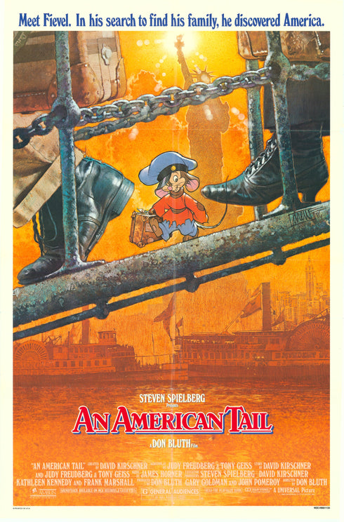 an american tail 1986 one sheet poster folded