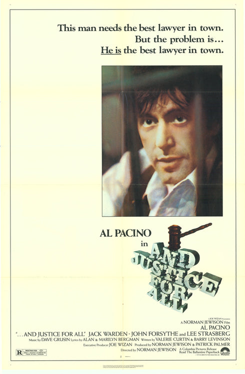 and justice for all 1979 one sheet poster folded