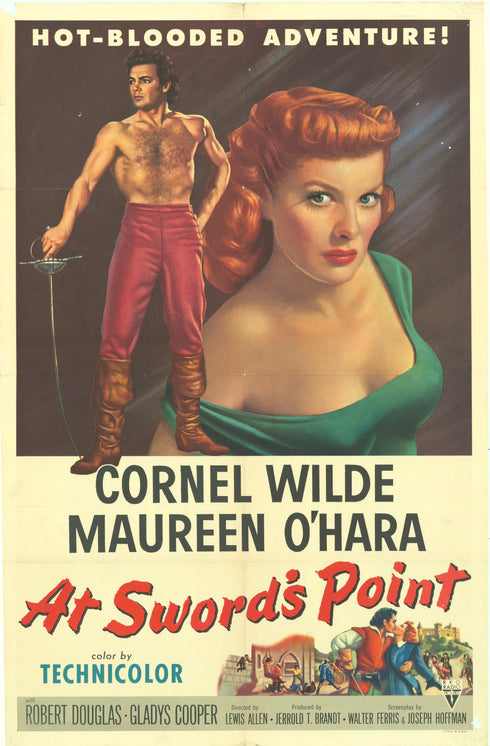 at sword's point 1952 one sheet poster folded
