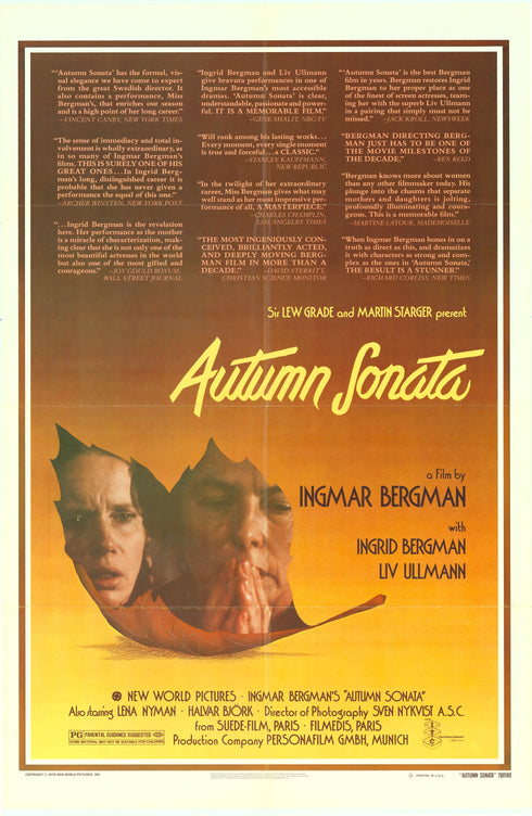 autumn sonata 1978 one sheet poster folded