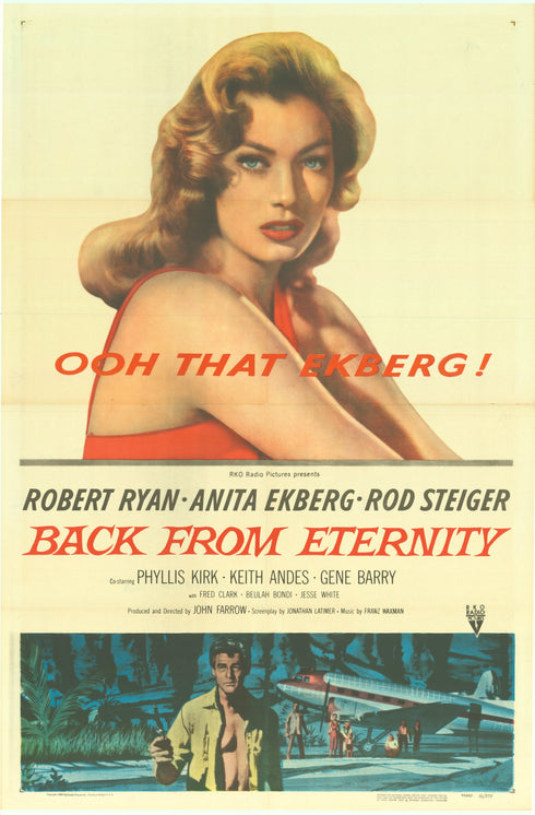 back from eternity 1956 one sheet poster folded