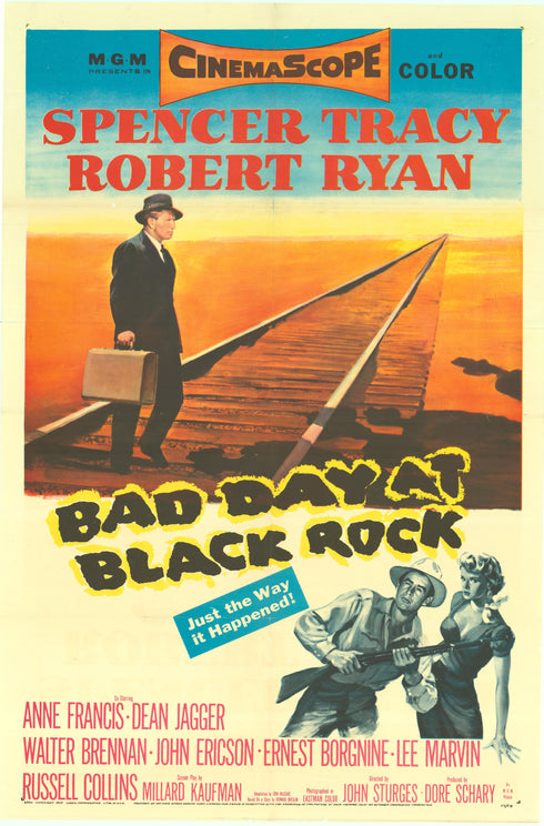 bad day at black rock 1955 one sheet poster folded