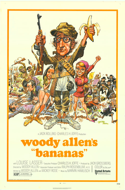 bananas 1971 one sheet poster folded