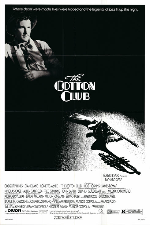 the cotton club 1984 one sheet poster folded