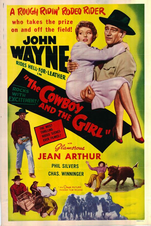 the cowboy and the girl 1954R one sheet poster folded