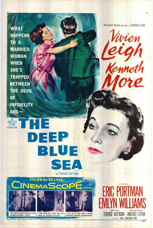 the deep blue sea 1955 one sheet poster folded