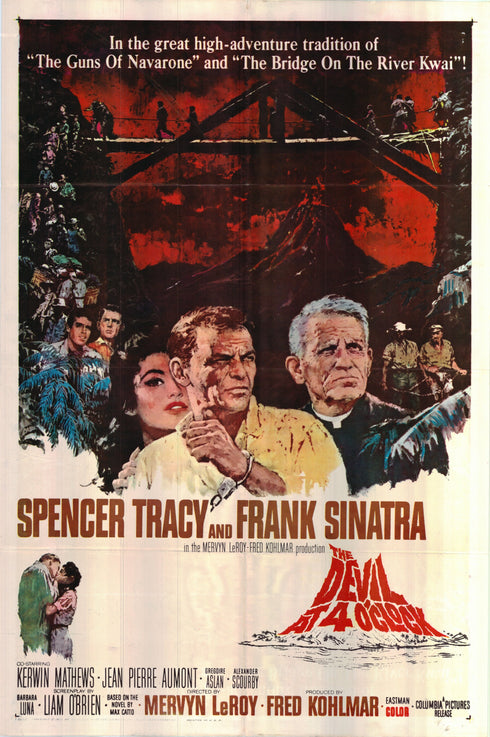 the devil at 4 o'clock 1961 one sheet poster folded