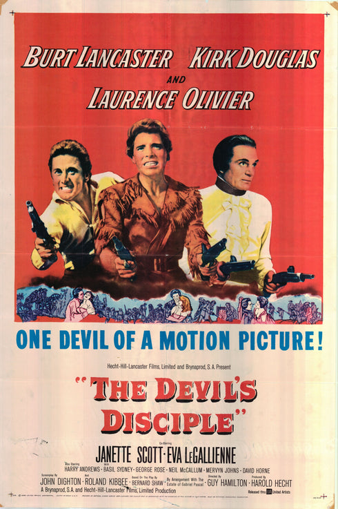 the devil's disciple 1959 one sheet poster folded