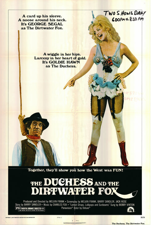 the duchess and the dirtwater fox 1976 one sheet poster folded