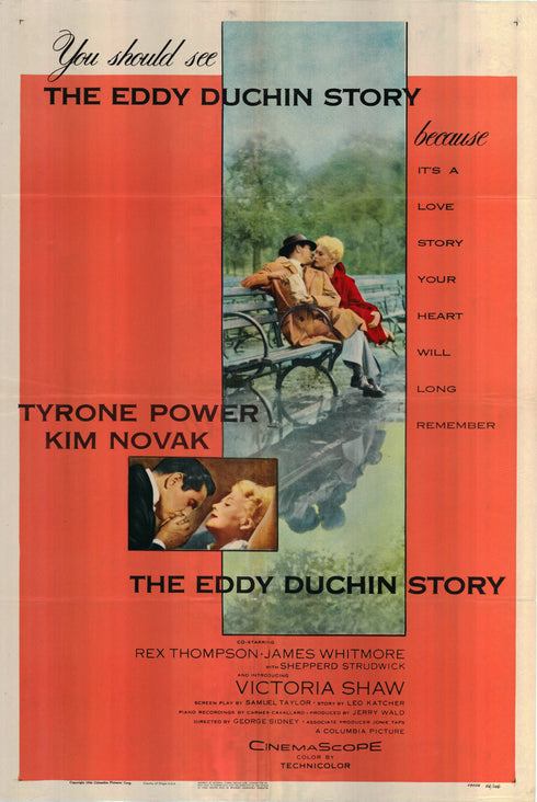 the eddy duchin story 1956 style a one sheet poster folded