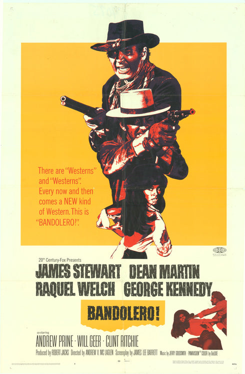 bandolero 1968 one sheet poster folded