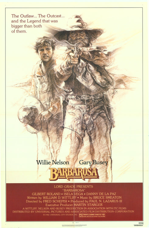 barbarosa 1982 one sheet poster folded