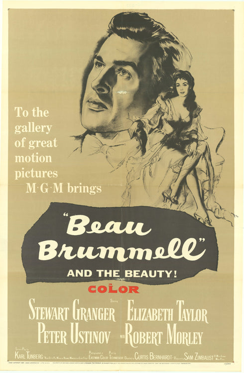 beau brummell and the beauty 1954 one sheet poster folded