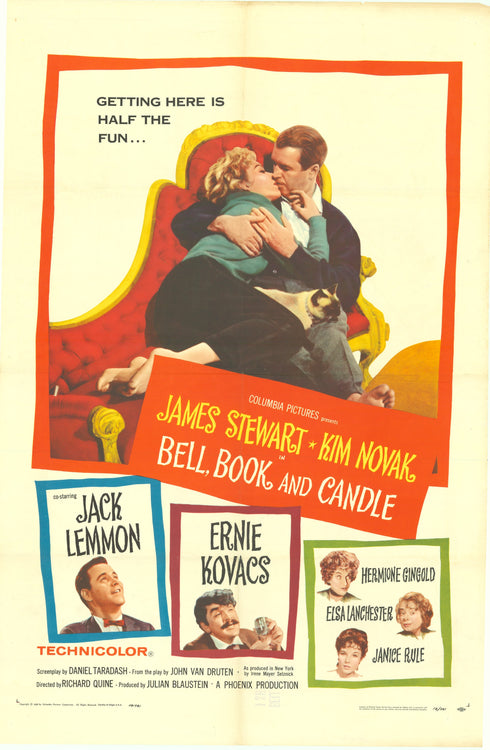 bell, book, and candle 1958 one sheet poster folded