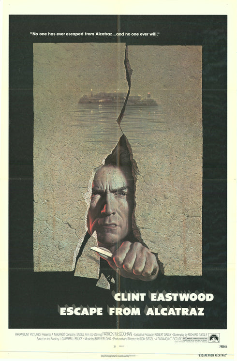 escape from alcatraz 1979 one sheet poster folded