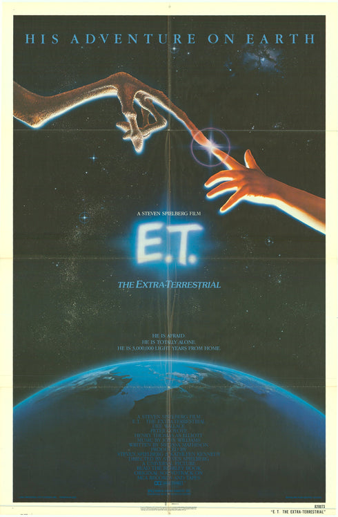 e.t. the extra terrestrial 1982 one sheet poster folded