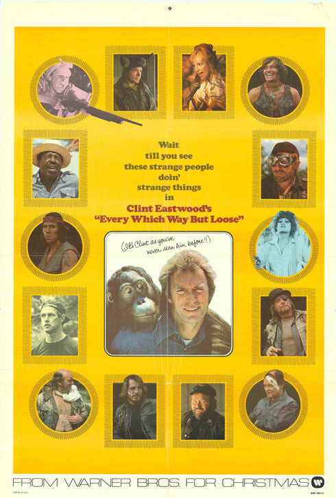 every which way but loose 1978 advance one sheet poster folded