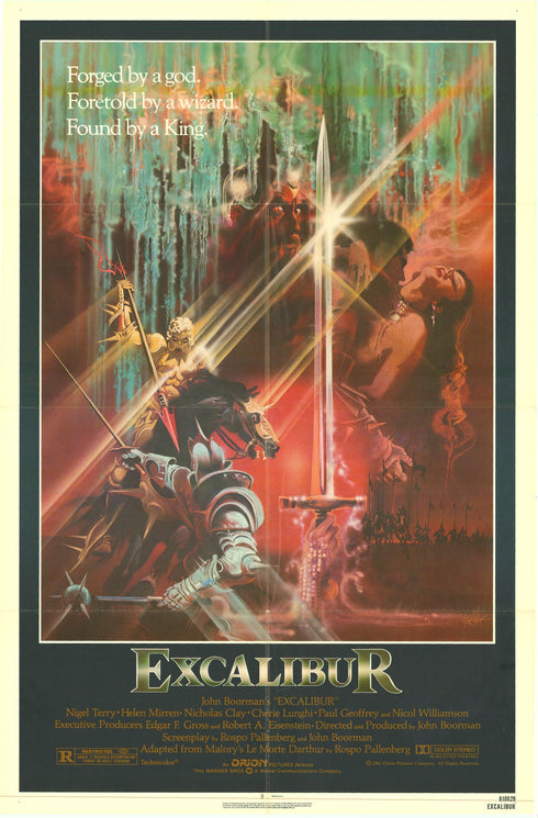 excalibur 1981 one sheet poster folded