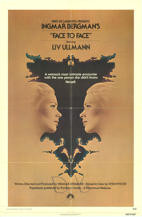 face to face 1976 one sheet poster folded