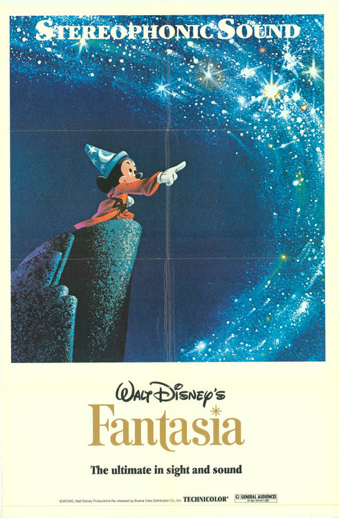 fantasia 1982R one sheet poster folded