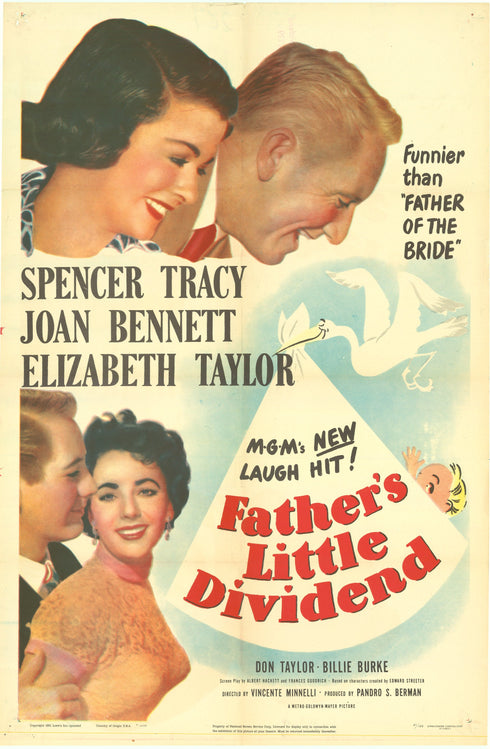 fathers little dividend 1951 one sheet poster folded