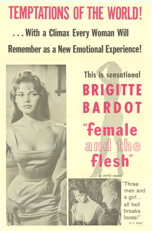 female and the flesh 1960 one sheet poster folded
