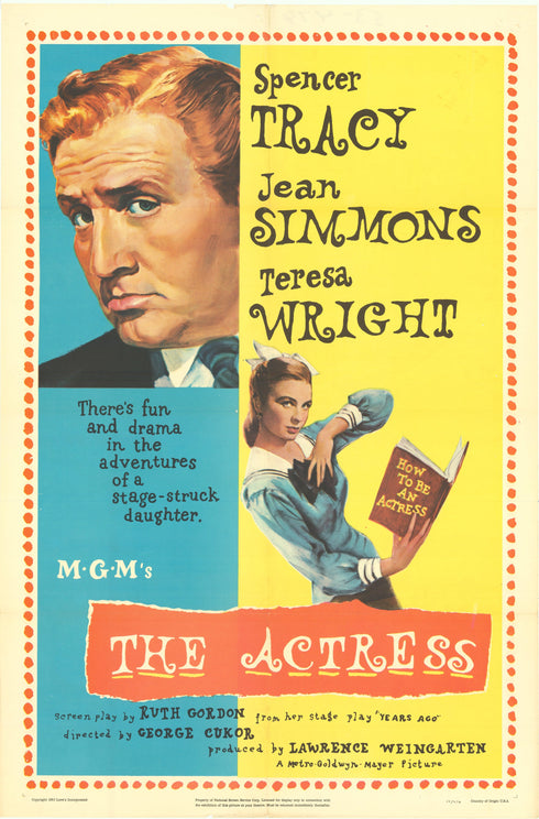 the actress 1953 one sheet poster folded