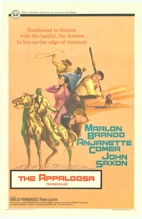 the appaloosa 1966 one sheet poster folded