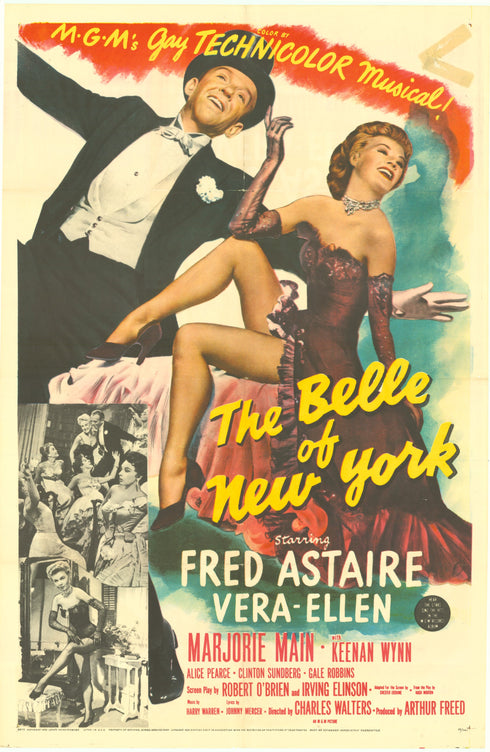 belle of new york 1952 one sheet poster folded