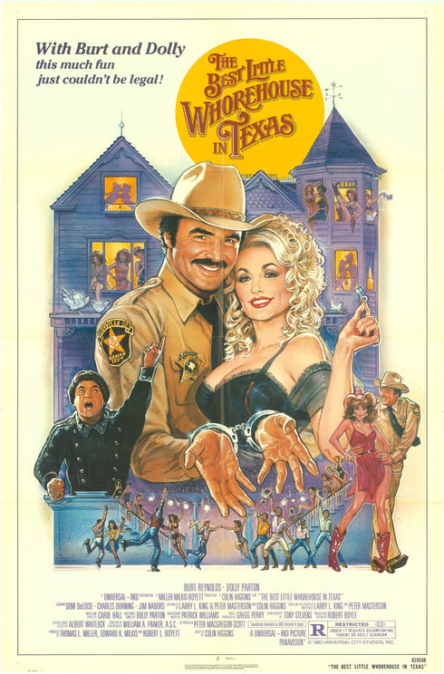 best little whorehouse in texas 1982 one sheet poster folded
