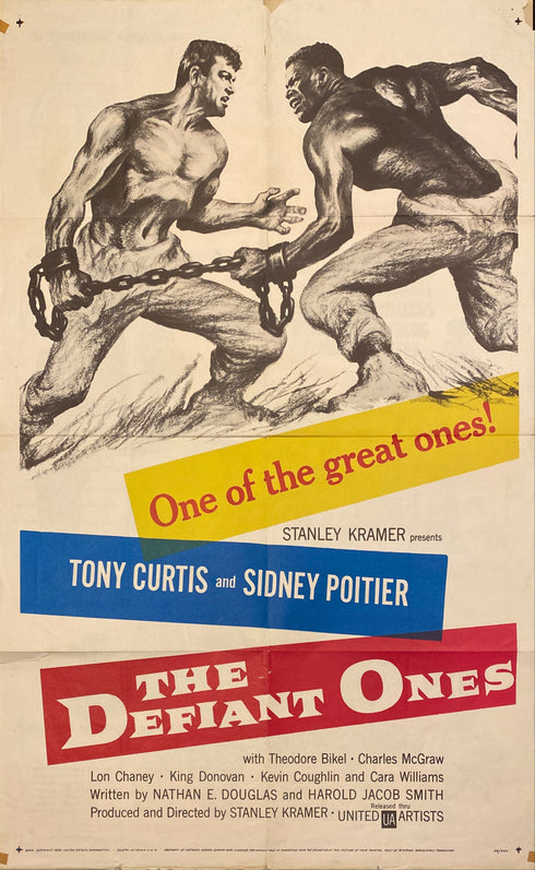 defiant ones 1958 one sheet poster folded