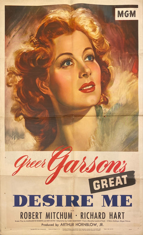 desire me 1947 one sheet poster folded