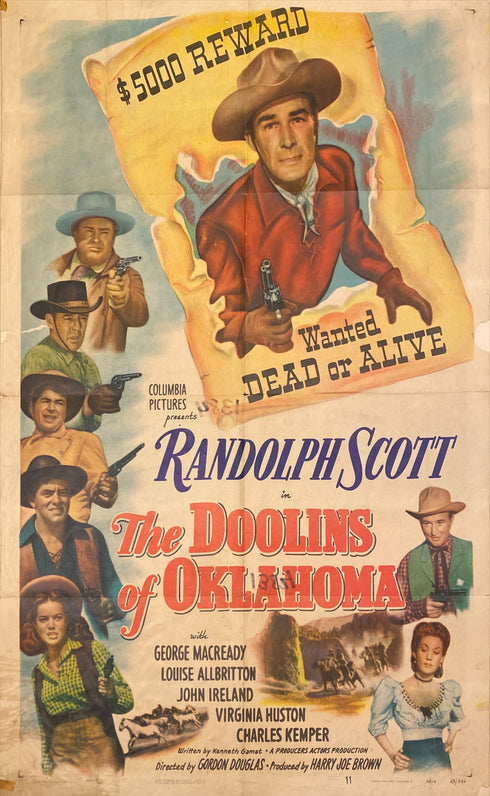 doolins of oklahoma 1949 one sheet poster folded