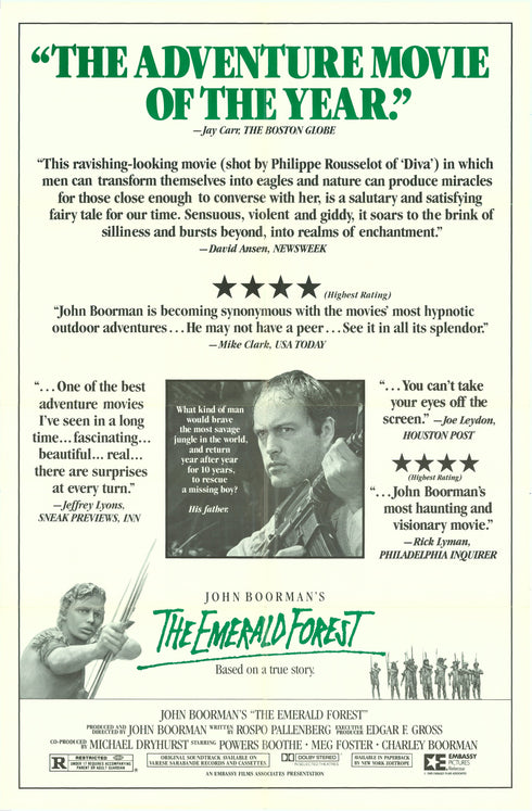 emerald forest 1985 review one sheet poster folded