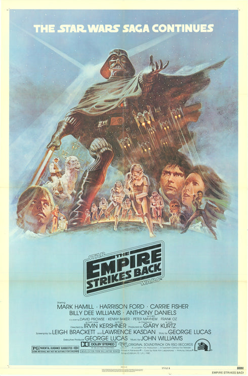 empire strikes back 1980 style b one sheet poster folded