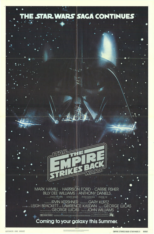 empire strikes back 1980 advance one sheet poster folded