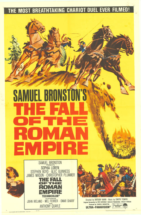 fall of the roman empire 1964 one sheet poster folded