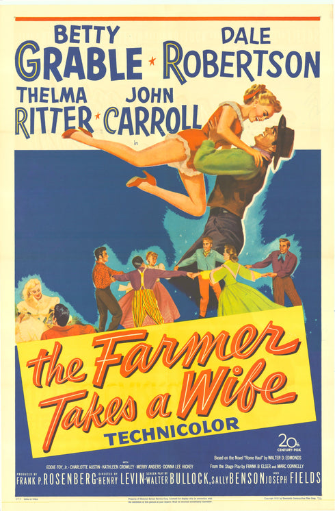 farmer takes a wife 1953 one sheet poster folded