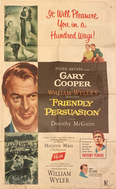 friendly persuasion 1956 one sheet poster folded