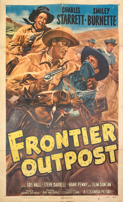 frontier outpost 1949 one sheet poster folded