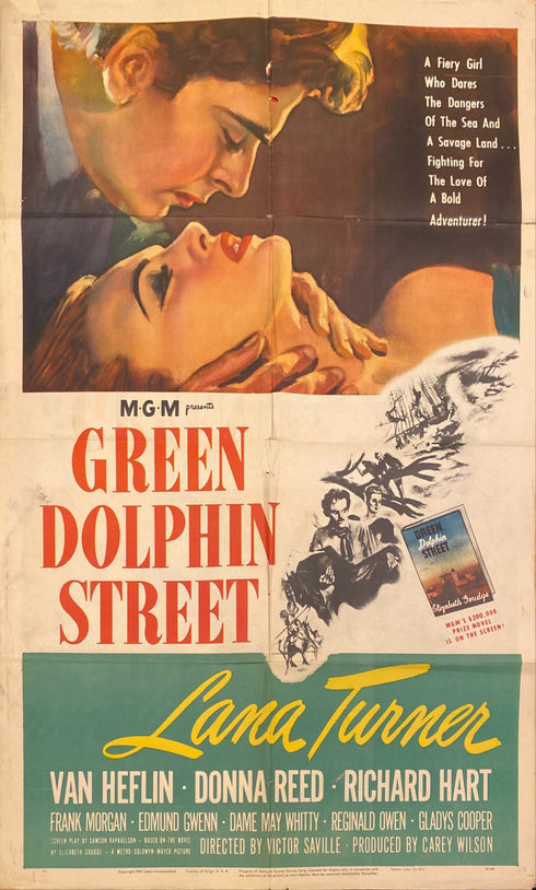 Green Dolphin Street 1949 one sheet poster folded