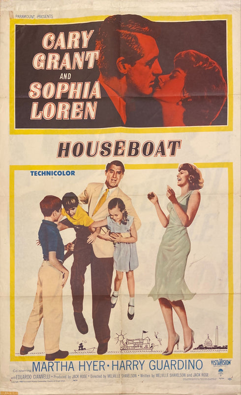 houseboat 1958 one sheet poster folded
